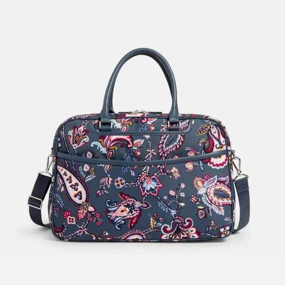 Vera Bradley Felicity Paisley Lay Flat Weekender Travel Bag - Picture 2 of 5